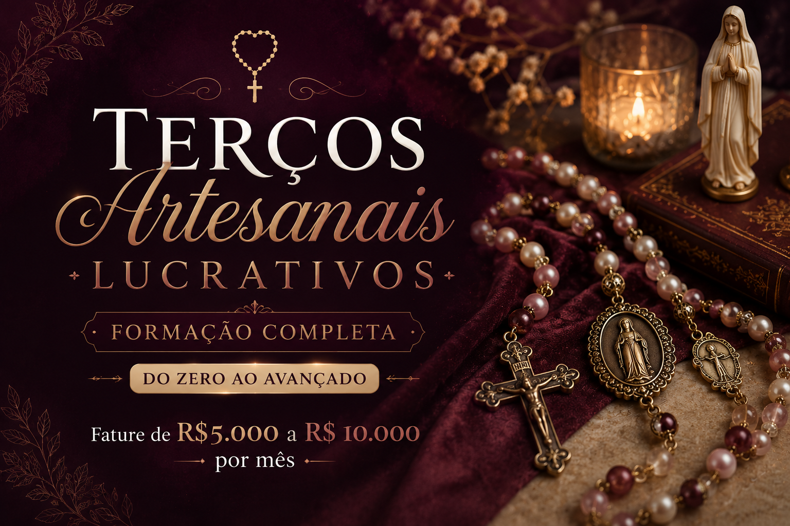 Mockup do guia Terços Artesanais Lucrativos